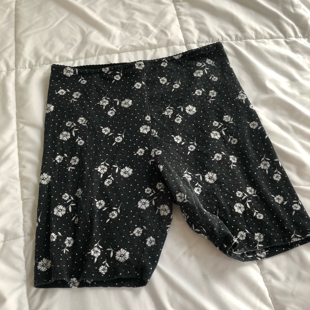 Floral polka dot biker shorts